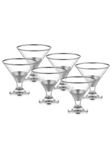 Rozi Glam Collection Dessert Glasses, Set of 6 - Silver