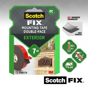 3M Scotch-Fix Exterior Red Mounting Tape (L)5m (W)19mm