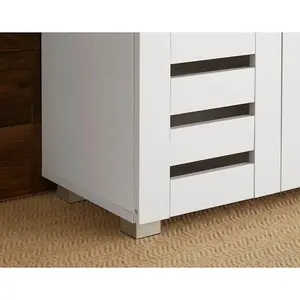 Home Source Oslo 2 Door Shoe Storage Cabinet Unit White