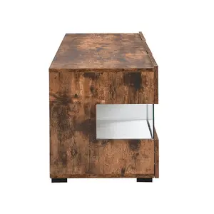 Kirsten Wooden TV Stand In Rustic Oak With LED Lighting