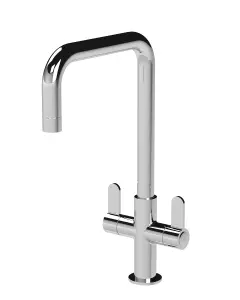 Kitchen Mono Mixer Tap with 2 Lever Handles, 361mm - Chrome