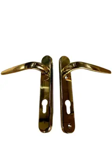 Gold Leaver Leaver Short Backplate Door Handle