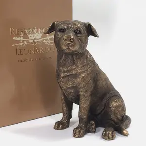 Staffordshire Bull Terrier ornament figurine, Leonardo Reflections Bronzed, gift boxed