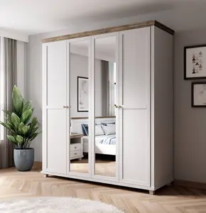 Evora 20 Hinged Wardrobe W2000mm H2160mm D620mm - Abisko Ash & Oak Lefkas Fusion