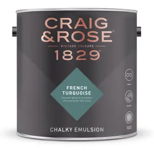 Craig & Rose 1829 French Turquoise Chalky Emulsion paint, 2.5L