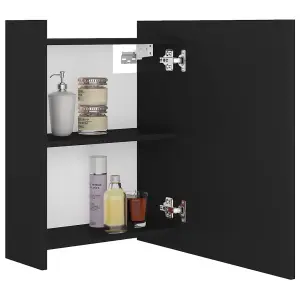 Berkfield Bathroom Mirror Cabinet Black 62.5x20.5x64 cm Engineered Wood