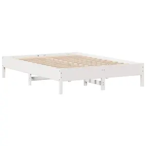 Berkfield Bed Frame without Mattress White 150x200 cm King Size Solid Wood Pine