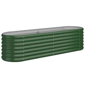 Berkfield Garden Planter Powder-coated Steel 152x40x36 cm Green