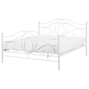 Metal EU Double Size Bed White LYRA