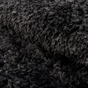 Charcoal Grey Thick Soft Shaggy Runner Rug 60x240cm