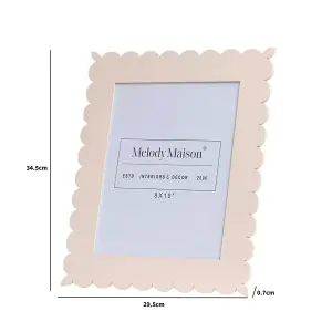 Melody Maison Large Pink Scalloped Portrait Photo Frame - 8x10