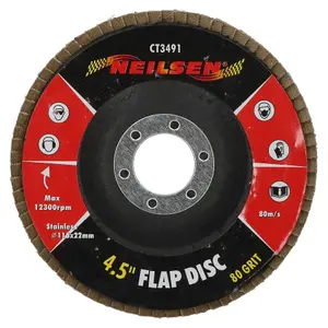 80 Grit Flap Discs Sanding Grinding Rust Removing For 4-1/2" Angle Grinders 1pc