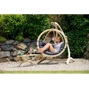 Amazonas Globo Single Seat Weatherproof Hanging Egg Hammock Chair in  Anthracite