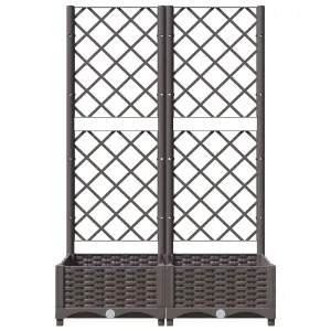 Berkfield Garden Planter with Trellis Brown 80x40x121.5 cm PP