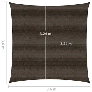 Berkfield Sunshade Sail 160 g/m2 Brown 3.6x3.6 m HDPE