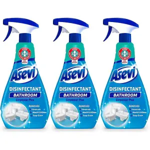 Asevi Bathroom Disinfectant Cleaning Spray, Antibacterial Spray, Mould Spray, Bathroom Spray, 750ml (Pack of 3)