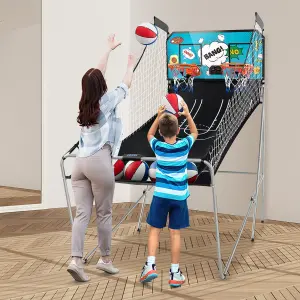 Costway 8 IN 1 Basketball Arcade Game Indoor Sport Basketball Arcade Shootout Scoreboard