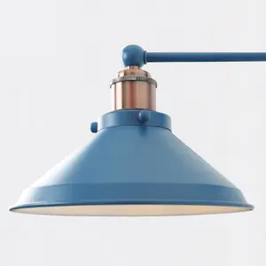 First Choice Lighting Set of 2 Maxwell Mirage Blue Brushed Copper Wall Lights