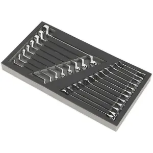 20-Piece Deep Offset and Combination Spanner Set with Tool Tray for Efficient Storage