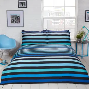 Three D Bright Duvet Set Single Blue