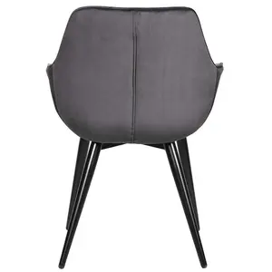 Alinblot Upholstered Armchair (Set of 2) Dark Grey Velvet