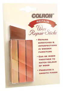 Colron Wax Repair Sticks Orange, red & yellow Soft sheen Furniture Wax repair sticks