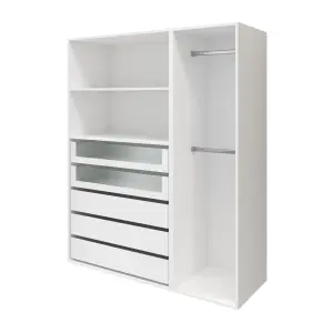 GoodHome Atomia Freestanding White Particle board Wardrobe, clothing & shoes organiser (H)1875mm (W)1500mm (D)580mm