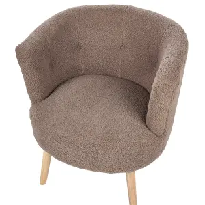 Beliani Modern Armchair ODENZEN Boucle Brown