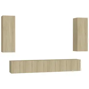 Berkfield 5 Piece TV Cabinet Set Sonoma Oak Engineered Wood