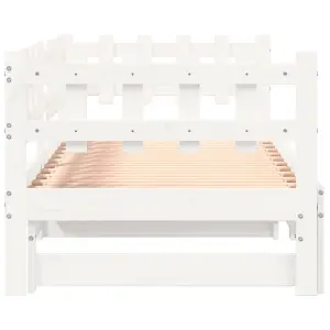 Berkfield Pull-out Day Bed White 2x(90x190) cm Solid Wood Pine