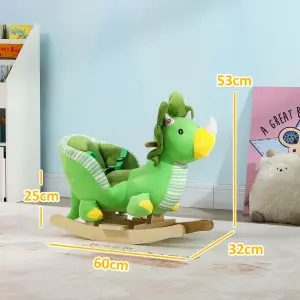 AIYAPLAY Rocking Dinosaur, with Animal Sounds, Green