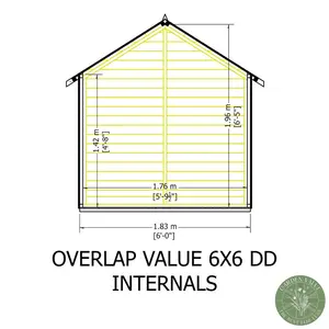 6 Ft. W x 6 Ft. D Garden Value Overlap Apex Shed No