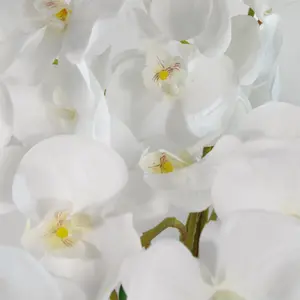 85cm Artificial Deluxe Bush Orchid - White