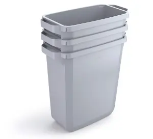 Durable DURABIN ECO Recycled Black Recycling Bin + Blue Hinged Slot Lid - 60L