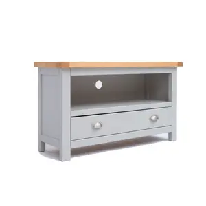 Argenta Light Grey 1 Drawer TV Cabinet Chrome Cup Handle