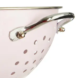 Maison by Premier Pastel Pink Enamel Retro Colander