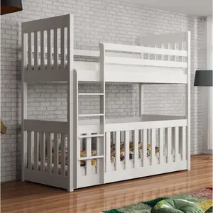 Laskowski Single (3') Standard Bunk Bed and Mattress White / Left Ladder