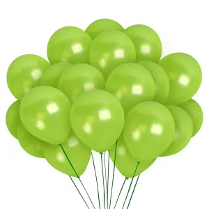 Globos Latex Metallic Balloons (Pack of 10) Lime Green (One Size)