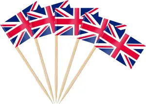 Union Jack Cupcake Cases & Flags Toppers Kings Coronation 24 Piece Cupcake Set