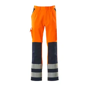 Mascot Safe Compete Olinda Trousers - Hi-Vis Orange/Navy   (31.5) (Leg Length - Short)