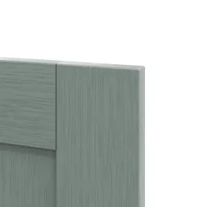 GoodHome Alpinia Matt green wood effect Shaker Highline Cabinet door (W)600mm (H)715mm (T)18mm