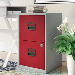 40cm Wide 2 -Drawer File Cabinet Red