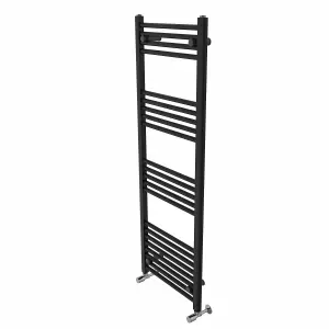 Rinse Modern Bathroom Heated Towel Rail Ladder Radiator 1400x500mm Straight for Bathroom Kitchen Black