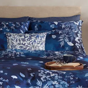 Cyanotype Feathers Floral Rectangular Scatter Cushion Cushion With Filling