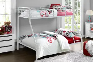 Bunk Bed Metal White, Single/Double