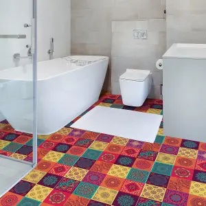 Colourful Mandala Tiles Self-adhesive kitchen, bathroom, home floor sticker