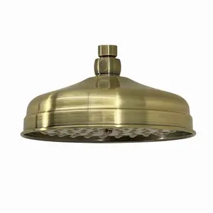 ENKI Traditional Antique Brass Fixed Solid Brass Shower Head Large 200mm