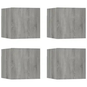 Berkfield Wall Mounted TV Cabinet 4 pcs Grey Sonoma 30.5x30x30 cm