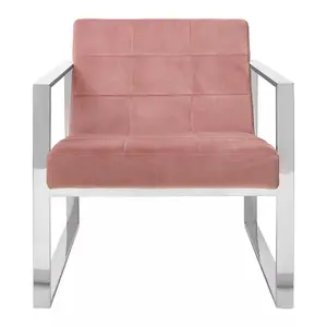 Interiors by Premier Pink Velvet Cocktail Chair, Easy to Adjust Comfy Chair, Effortless Cleaning Small Chair