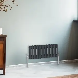 Right Radiators 300x830 mm Horizontal Traditional 2 Column Cast Iron Style Radiator Anthracite